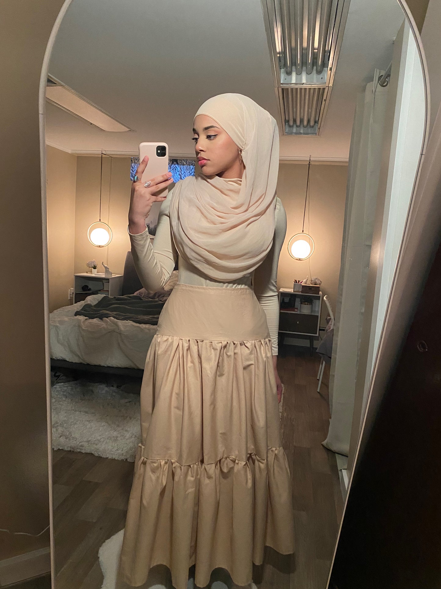 Beige 3 tier skirt