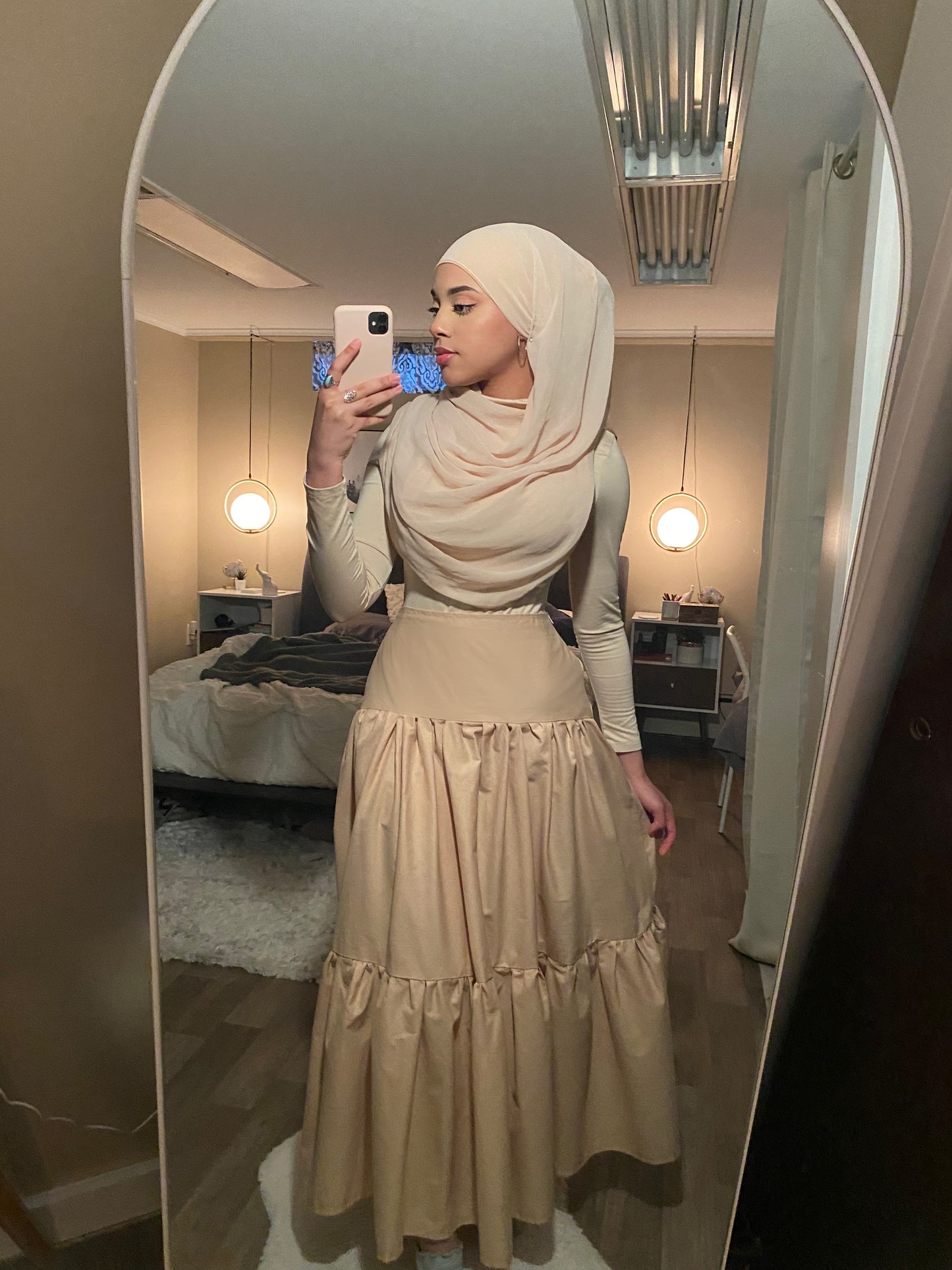Beige 3 tier skirt